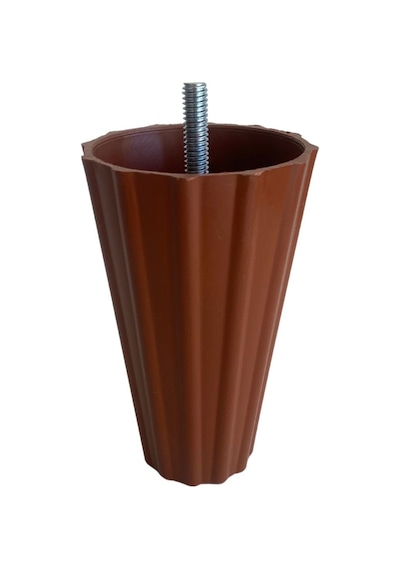 Armut Kahverengi Plastik 12cm Ayak 8mm Vidalı Mobilya Koltuk Baza Ayağı Kahverengi 12cm 8mm Vidalı