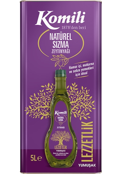 Komili Lezzetlik Yumuşak Natürel Sızma Zeytinyağı 5 L