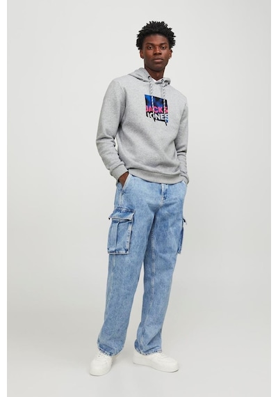 Jack & Jones Jack&jones Jcologan Sweat Hood Aw23 A.gri 001