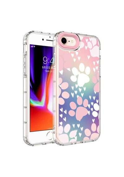 Apple iPhone Uyumlu Se 2022 Kamera Korumalı Renkli Desenli Sert Silikon Pak Korn Kılıf no7