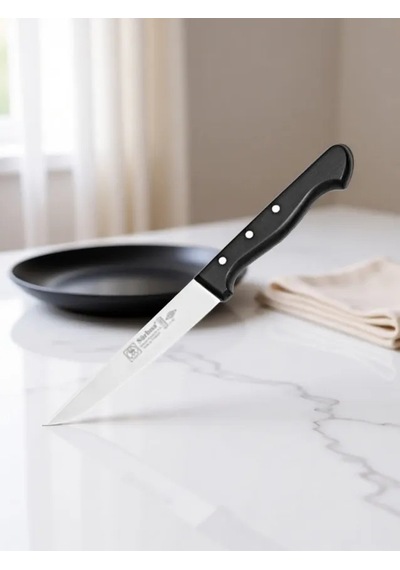 Sürmene Et Ekmek Mutfak Bıçağı 24 Cm Paslanmaz Çelik Dilimleme Doğrama Kesim Bıçağı Sürbisa 61003 Siyah