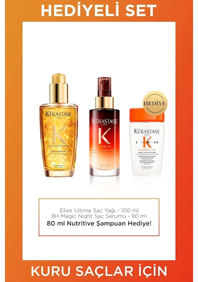 Kerastase Elixir & Nutritive Gece & Gündüz Onarıcı Saç Bakım Seti