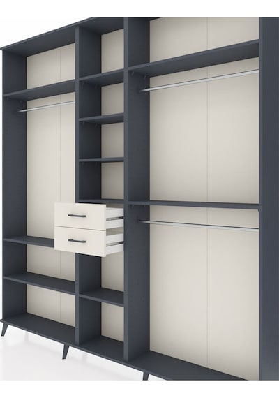 Arges Dolap 10 Raflı 2 Çekmeceli 3 Askılı 220x30x243 Antrasit-antrasit/aytaşı Antrasıt/aytası Arges Dolap 10 Raflı 2 Çekmeceli 3 Askılı 220x30x243 Antrasit-antrasit/aytaşı Antrasıt/aytası