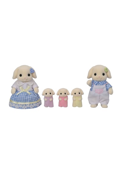 Sylvanian Families Flora Tavşan Ailesi 5'li Figür Seti Üçüz Bebekli 5735