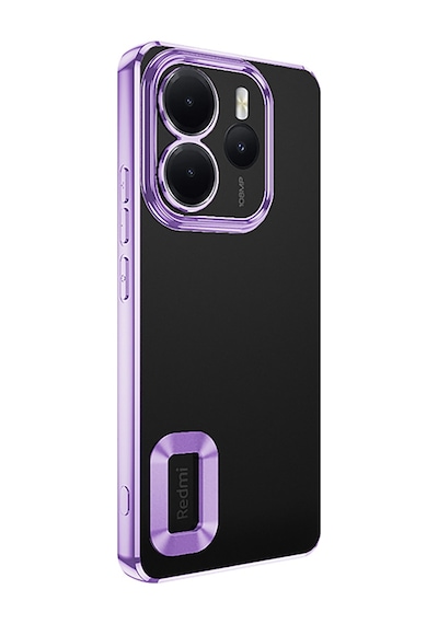 Redmi Note 14 4g Kılıf Kamera Korumalı Logo Gösteren Mkst Omega Kapak - Derin Mor Mor
