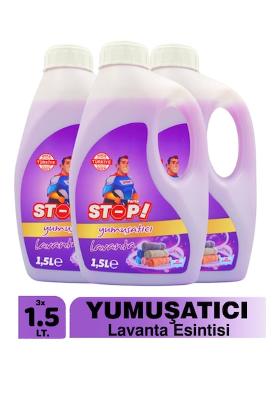 Stop Forte 3'lü Çamaşır Yumuşatıcı 1.5 Litre Lavanta