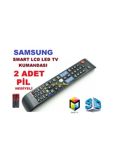 Samsung Uyumlu Akıllı Kumanda Bn59-01185B H Seri Yedek Mz1078 + 2 Pil