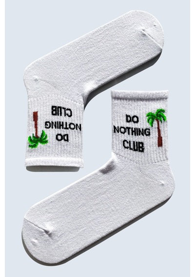 Carnaval Socks 7'li Yazılı Desenli Renkli Tasarım Çorap Seti Beyaz