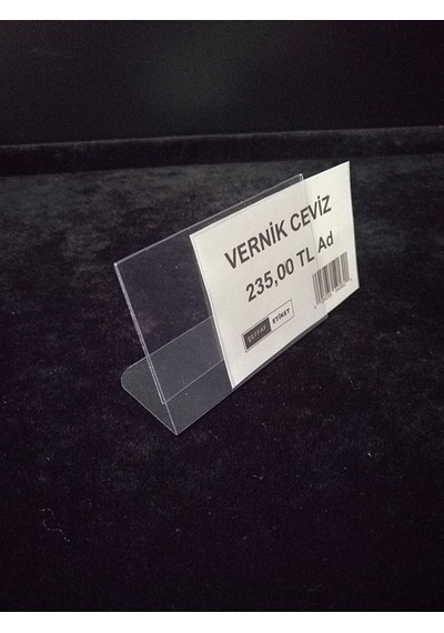 10 Adet Pvc Şeffaf Etiketlik 6x9 Cm Ayaklı Açılı Pvc Etiketlik, E