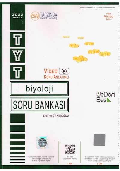 Üçdörtbeş Tyt Biyoloji Soru Bankası 2022 (528256628)