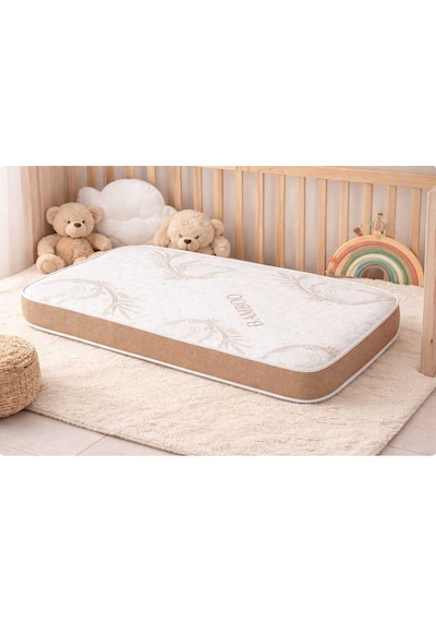 Royalyat Bamboo Bebek Yatak Bambo Bebek Yatak Ortopedik Çocuk Yatağı Anne Yanı Beşik Yatağı , 50x100