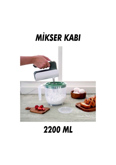 2200 Ml Şeffaf Ölçekli Mikser Karıştırma Kabı - Sıçratmayan Mixer Ölçü Kabı Plastik Şeffaf Diğer