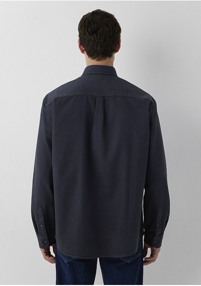Mavi Uzun Kol Gömlek Dark Navy Lacivert