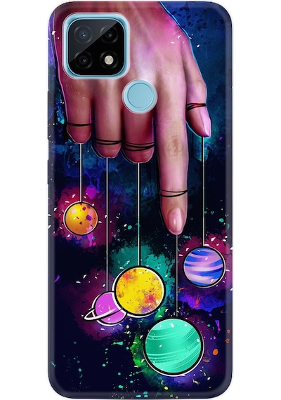 Realme C25 Kılıf Desenli Finger Planet 1740