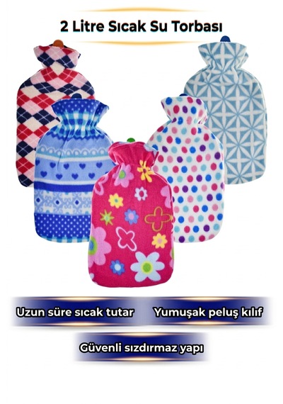 Peluş / Polarlı Kılıflı Sıcak Su Torbası 2 L