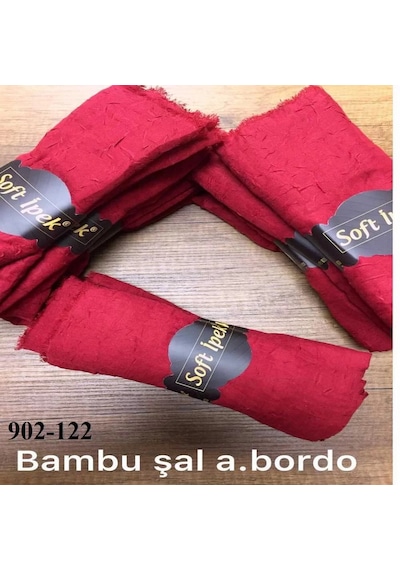 Soft İpek Bambu Pamuk Şal A. Bordo 902-122 Çok Renkli