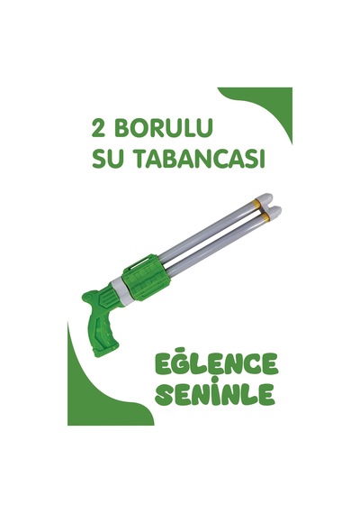 2 Borulu Su Tabancası Çift Borulu Pompalı Su Oyuncağı Yaz Plaj Ve Bahçe Oyuncağı 3 Renk Beyaz