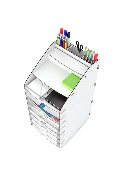 Design Otto Tower Masaüstü Organizer 10 Kat A4 Evrak Rafı 6 Renk Siyah