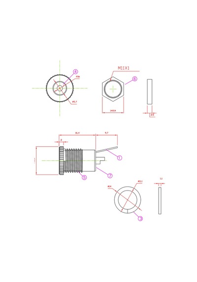 10 Adet Dişi Metal Panel Montaj Soketi Dc Güç Konnektörü Jak Fişi 5.5x2.1mm