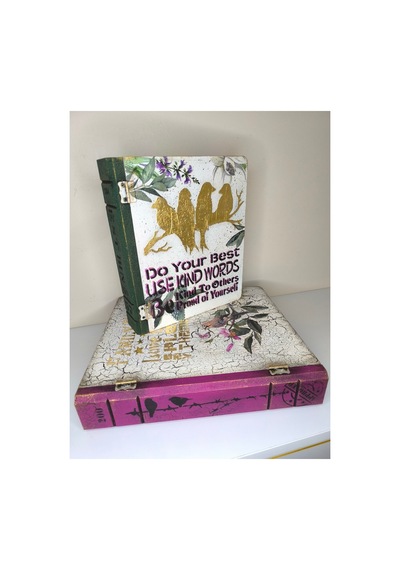 Dekorasyon Ürünleri Kitap Kutu Seti 2li Hediyelik Kutu Büyük Boy Dekoratif Aksesuar Pembe - 230986320 Pembe