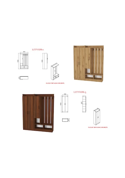Kalender Dekor Lityum-1-3 Lty04 Portmanto Vestiyer Ayakkabılık
