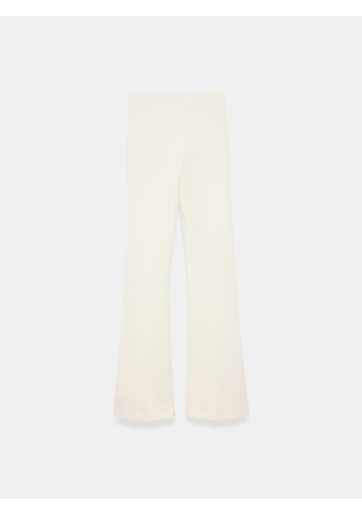Dilvin 73037 Fermuar Detaylı Flare Pantalon Ekru