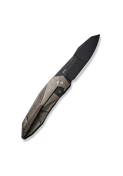 We Knife Solid Polished Bead Blasted Titanium Integral Handle Polished Bead Blasted Cpm 20cv Blade Blade Çakı Gri