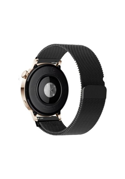 Huawei Watch Gt3 Elegant / Gt2 42mm Uyumlu 20mm Manyetik Milanese Loop Metal Kordon Siyah