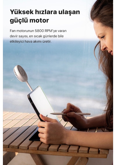 Manyetik Fan Şarj Edilebilir 3 Kademeli 5800 RPM Mıknatıslı MagSafe Telefon Vantilatörü X6104