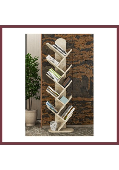 Storeşahin 10 Raflı Kitaplık Ekru 147 Cm Shn0720