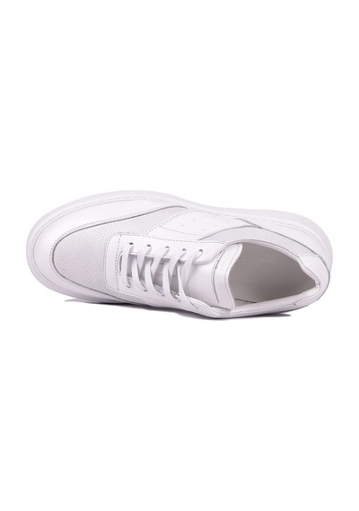 Shoetyle - Hakiki Deri Beyaz Renk Günlük Erkek Sneaker - 115-k643 -1621