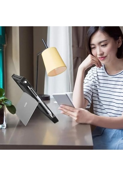 Kılıf Microsoft Surface Pro İle Uyumlu Pro 4-5-6 Için Koruma Kapak Kılıf Siyah Arka Kapak