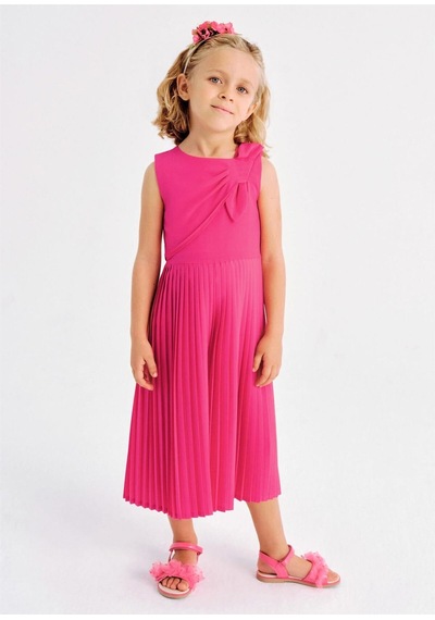 Kız Çocuk Fiyonklu Tulum Pembe 3872 Pembe