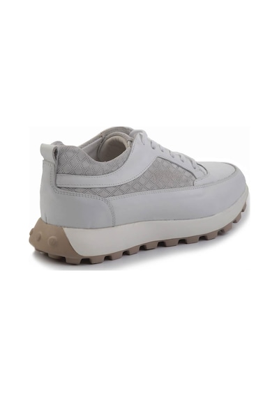 Beyaz Hakiki Deri Erkek Sneaker E01034222403 Beyaz