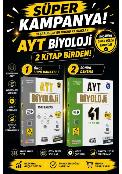Üçgen Akademi Süper Kampanya Ayt Biyoloji Konu Özetleri + 41 Deneme