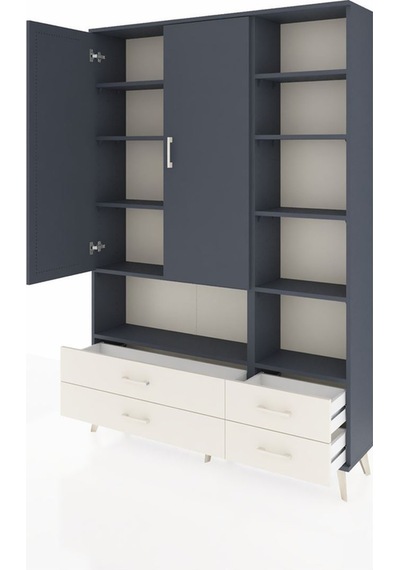 Arges Dolap 10 Raflı 4 Çekmeceli 2 Kapaklı 132x30x195 Antrasit-antrasit/aytaşı Antrasıt/aytası Arges Dolap 10 Raflı 4 Çekmeceli 2 Kapaklı 132x30x195 Antrasit-antrasit/aytaşı Antrasıt/aytası