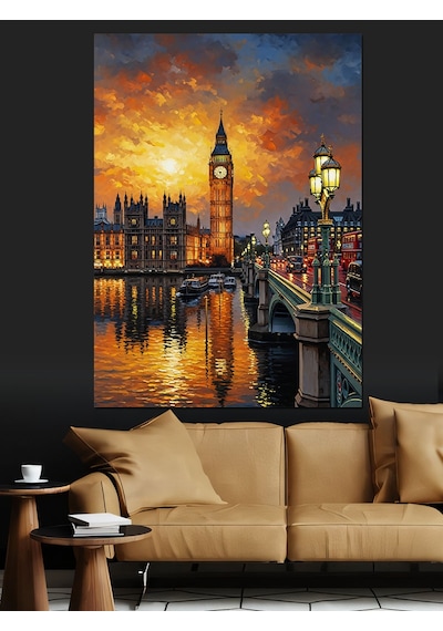 Ahşap Tablo Londra Big Ben Manzara