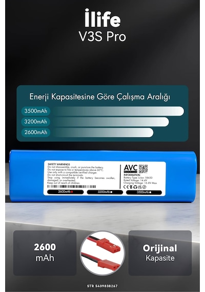 İlife V3s Pro 2600mah Robot Süpürge Bataryası G.g