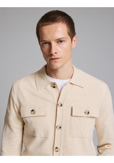 Pierre Cardin Bej Regular Fit Triko Hırka 50330129-vr011