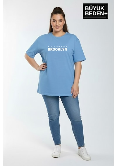 Superlife Kadın Büyük Beden Willamsburg Brooklyn Baskılı 3xl-6xl Bisiklet Yaka Tshırt Spr26btsk510-16 Mavi Superlife Kadın Büyük Beden Willamsburg Brooklyn Baskılı 3xl-6xl Bisiklet Yaka Tshırt Spr26btsk510-16 Mavi
