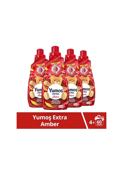 Yumoş Extra Konsantre Çamaşır Yumuşatıcısı Amber 1440 Ml 60 Yıkama 4Adet