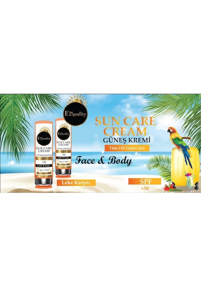 E2'quality Leke Karşıtı Spf 50+ Güneş Kremi Yüz Ve Vücut İçin 100 Ml