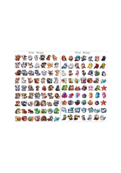 Hayvanları Öğreniyorum Sticker Seti 126 Adet 2 Sayfa 17x25 cm