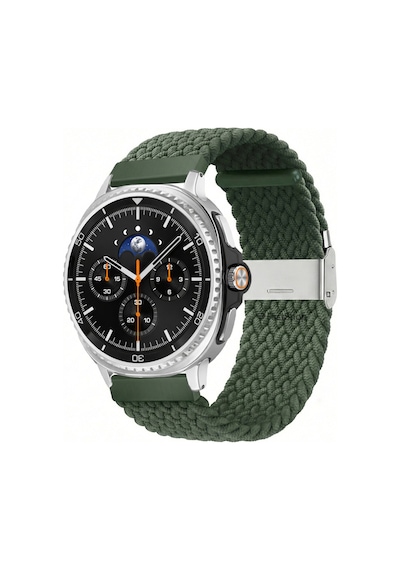 Samsung Galaxy Watch 8 40mm / 44mm / 46mm Classic Uyumlu Metal Clips Kumaş Örgü Akıllı Saat Kordon