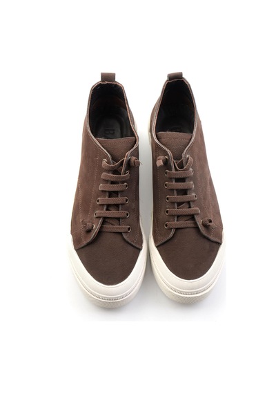 Bambi Kahve Hakiki Deri Erkek Sneaker E01585773401