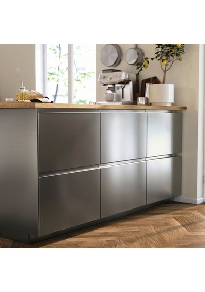 Ikea Voxtorp Süpürgelik, Paslanmaz Çelik Görünümlü, 220x8 Cm