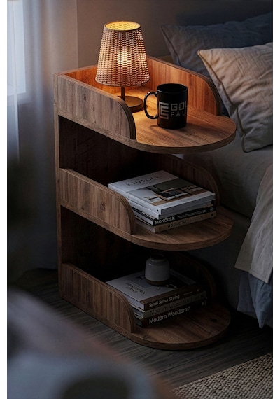 Reyo Falez Komodin Modern Ahşap 3 Katlı Raflı Yan Sehpa Çok Amaçlı Organizer Kitaplık Atlantik Çam Reyo Falez Komodin Modern Ahşap 3 Katlı Raflı Yan Sehpa Çok Amaçlı Organizer Kitaplık Atlantik Çam