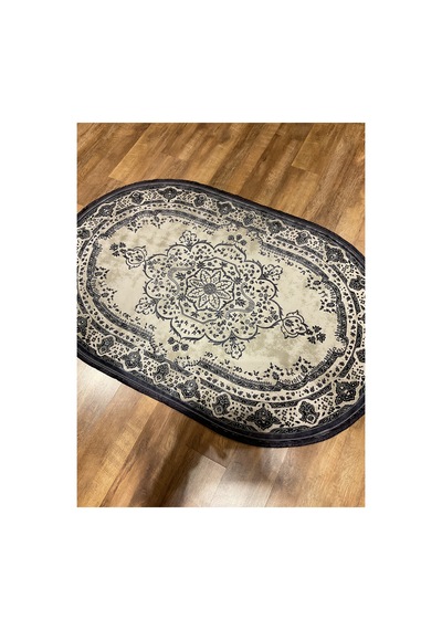 Magnifique Mq31j Antrasit-krem Oval Halı Çok Renkli