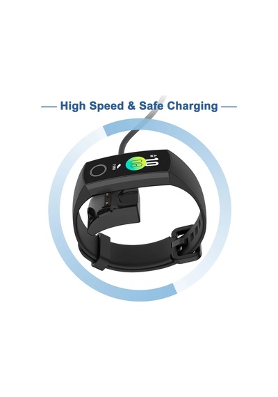 Caseonn Honor Band 5 Manyetik Usb Hızlı Şarj Kablosu Siyah