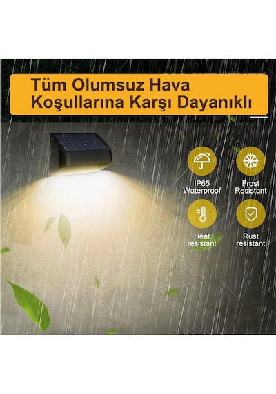 Greentech Güneş Enerjili 8 Renk Geçişli Duvar Aydınlatma (4 Adet) / GT-SL16